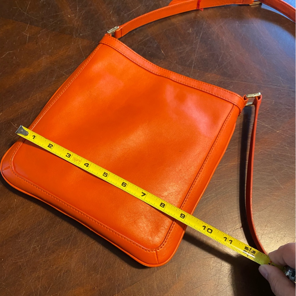 Tory Burch Bright Orange Leather Logo Crossbody - Picture 3 of 7